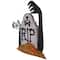 36" Black & Gray Lighted Tombstone Halloween Decoration, Orange LED Lights